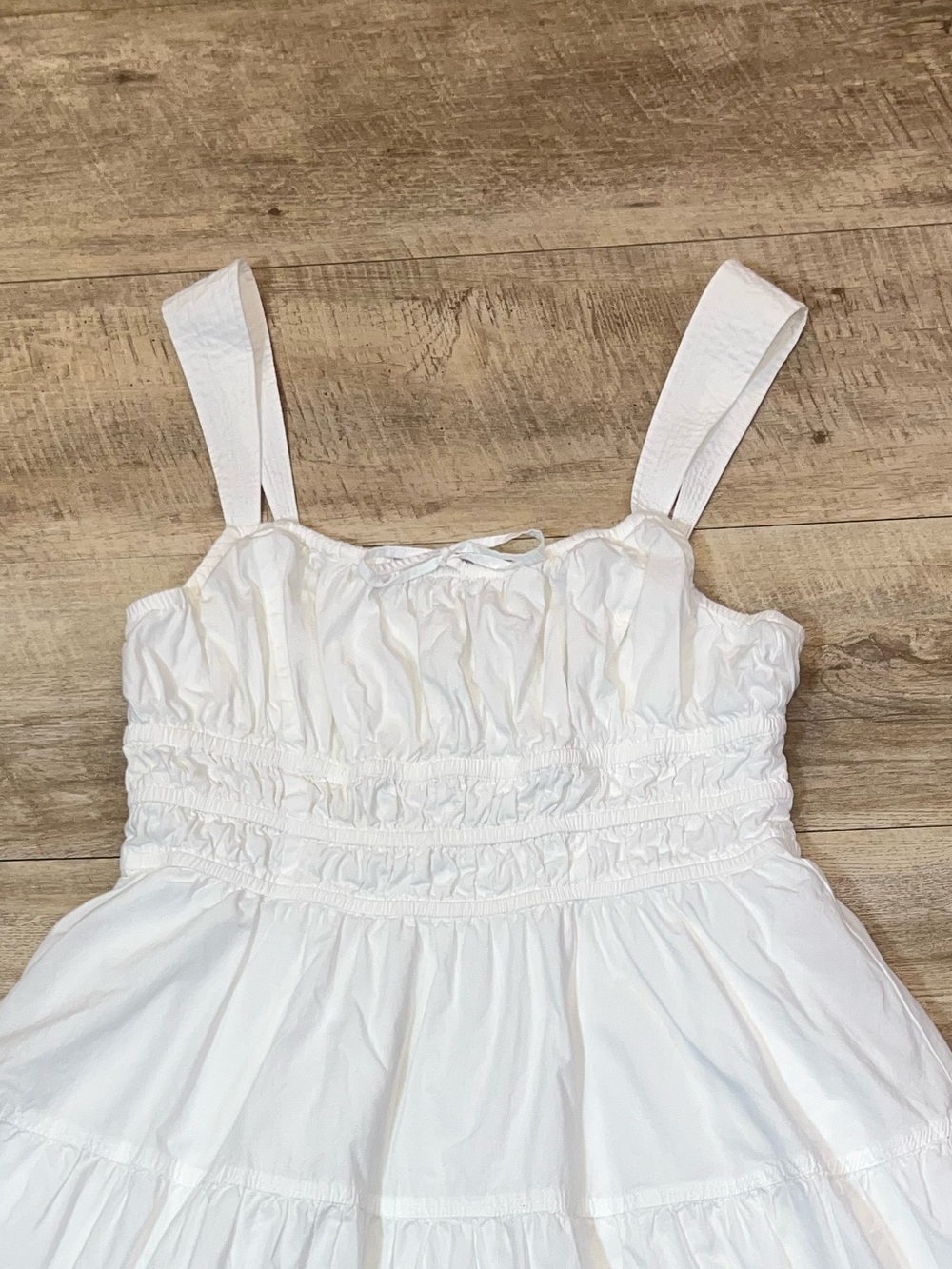 Aritzia Sunday Best White Martine Tiered Cotton Poplin Dress Size Large - Picture 6 of 10
